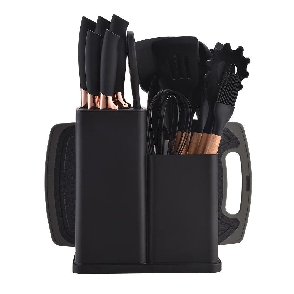 19-Piece Cooking Utensil & Silicone Knife Spoon Set All in One Kitchen Starter Kit