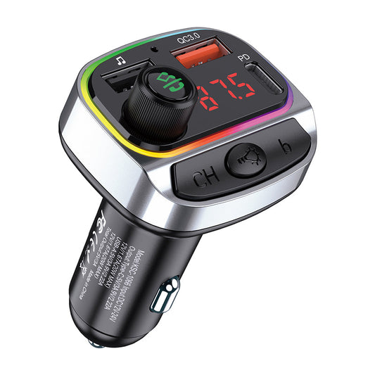 Kakusiga PD20W + QC18W In-Car Wireless FM Transmitter (BT5.0, Dual Fast Charging, LED Display)
