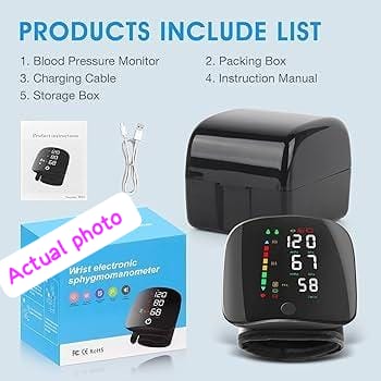 Wrist electronic Rechargeable sphygmomanometer blood pressure monitoring kit