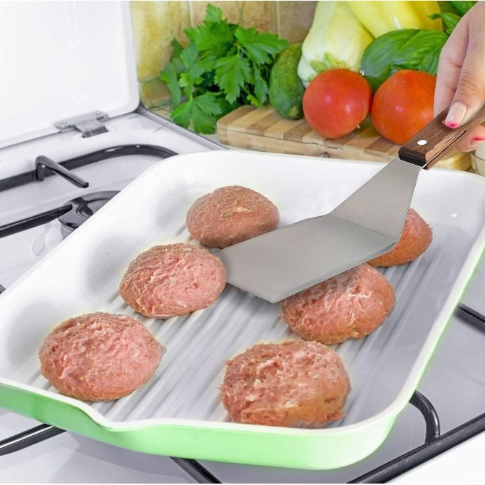 Wooden handle Rectangle cake scoop