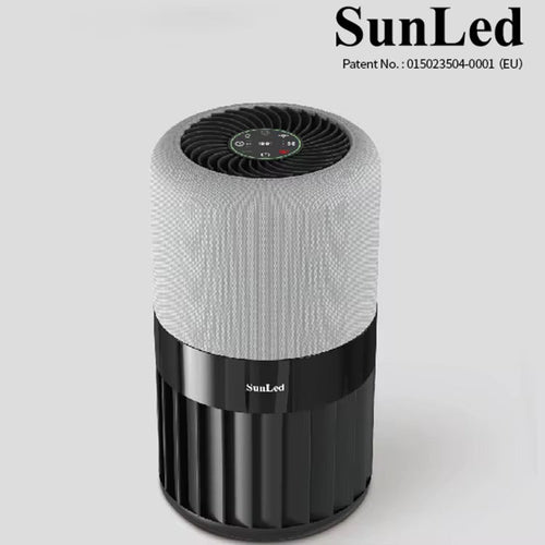 SunLed Low Noise Tabletop Smart True HEPA Air Purifier with a TUYA Wifi Digital Display of Air Humidity and a 4-color Air Quality Indicator Light
