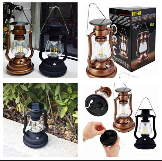 3-in-1 Solar, Rechargeable and Manual Lantern Lamp