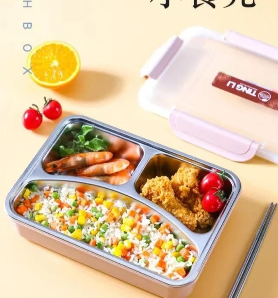 3 Grid Stainless Steel Lunch Box