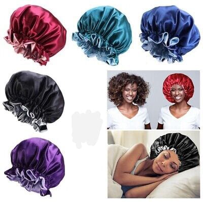 Women Satin Night Sleep Cap Hair Bonnet Hat Silk Head Cover