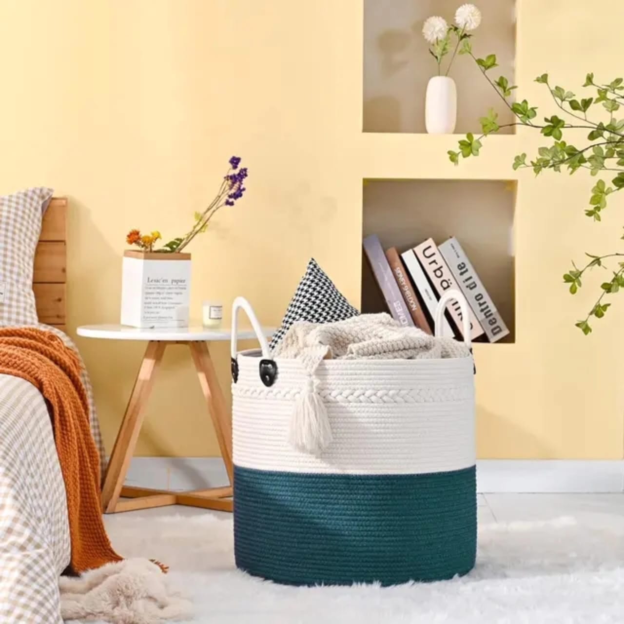 Cotton Rope Storage Basket with Handles