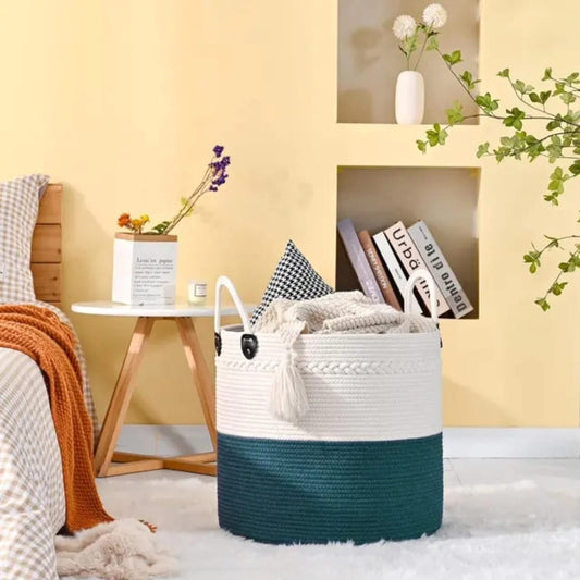 Cotton Rope Storage Basket with Handles