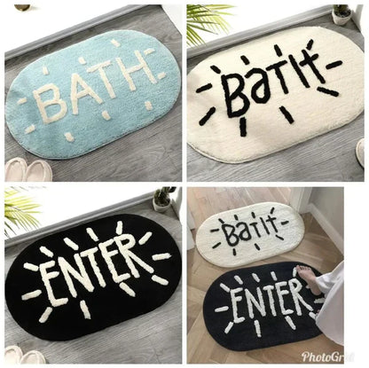 Soft oval bathroom/door mat