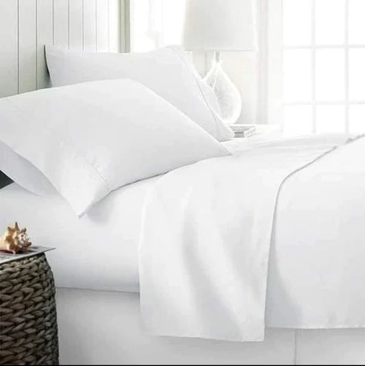 White plain cotton bedsheets 7*8ft
