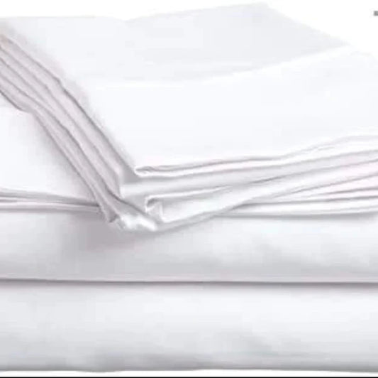 White plain cotton bedsheets 7*8ft