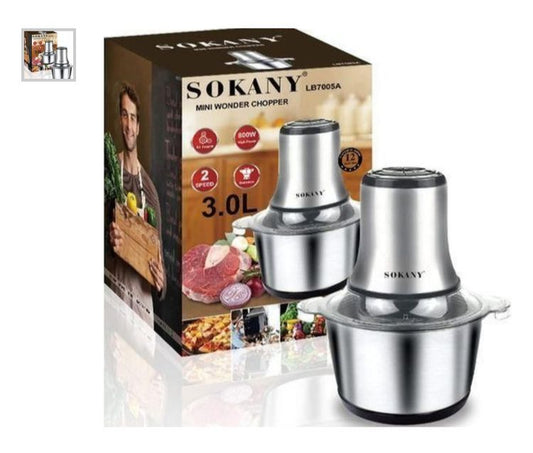 Sokany 3L Electric Meat Grinder 2 Speeds Stainless Steel Electric Chopper meat Mincing Machine Food Processor