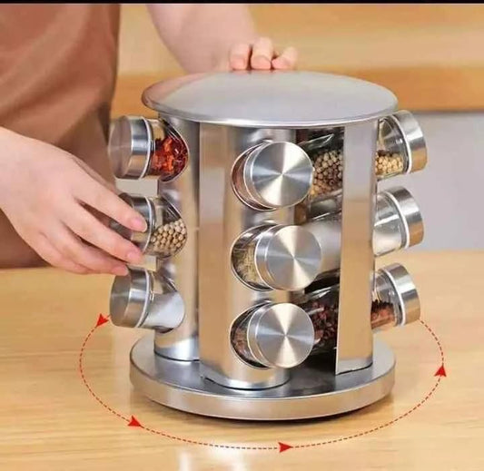Rotating Spice Rack – 12 Jar Organizer
