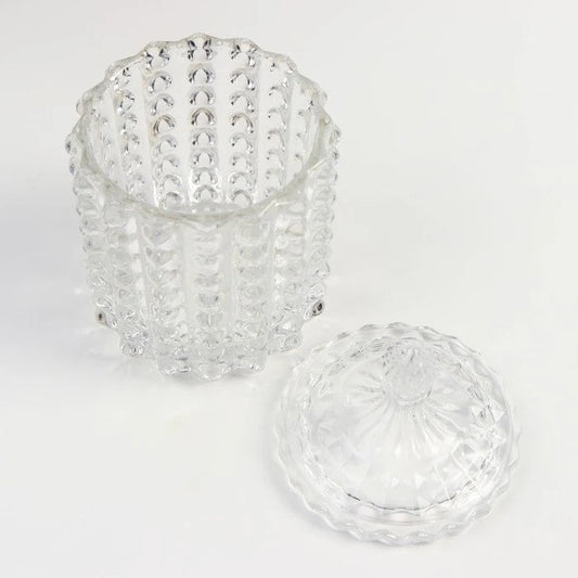 This elegant, eye catching, crisp white glass sugar dish, vessel gives old school candy jar vibes