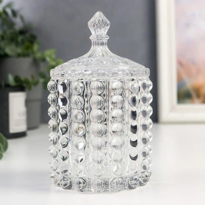 This elegant, eye catching, crisp white  glass sugar dish, vessel gives old school candy jar vibes