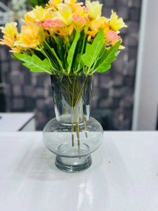 Clear Black Crystal Vase