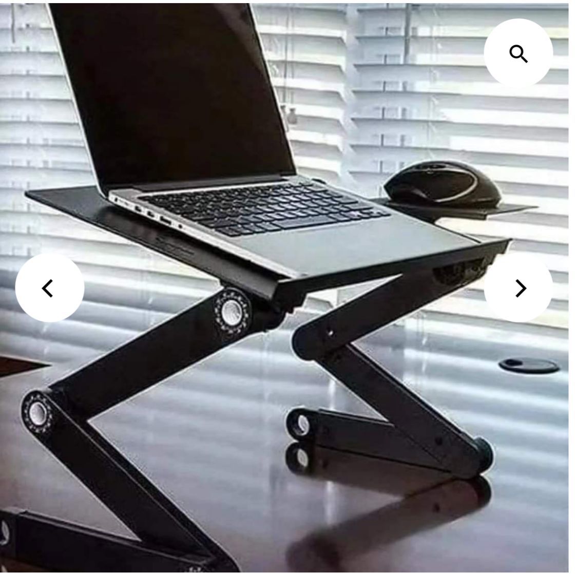 Adjustable Laptop Stand with Built-in Cooling Fan and Mouse Pad Tray