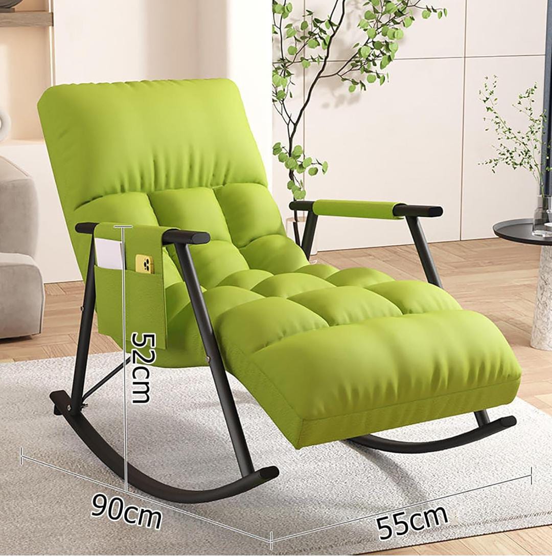 Rocking Recliner Chair with High Backrest and Adjustable Positions