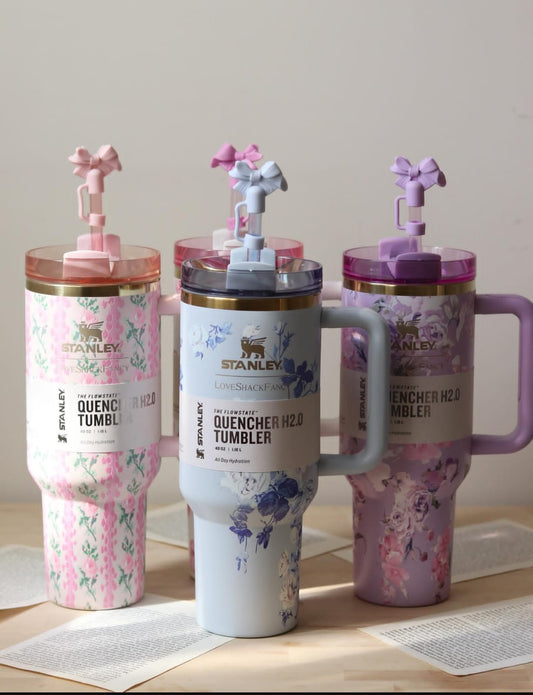 Stanley x LoveShackFancy Tumbler – 1.2L Floral Vacuum-Insulated Mug with Straw Lid