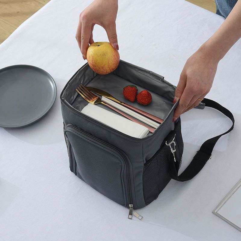 Premium 2 compartment Insulated Lunch Bag with Large Capacity / Multi-functional Crossbody Cooler bag for Office, Work, Camping, and Picnic