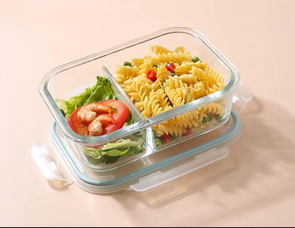 High borosilicate Glass food containers  1050ml - Double/Triple partitioned