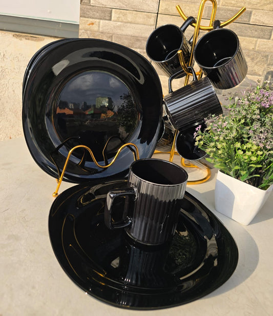 12pcs all Black Dinner set