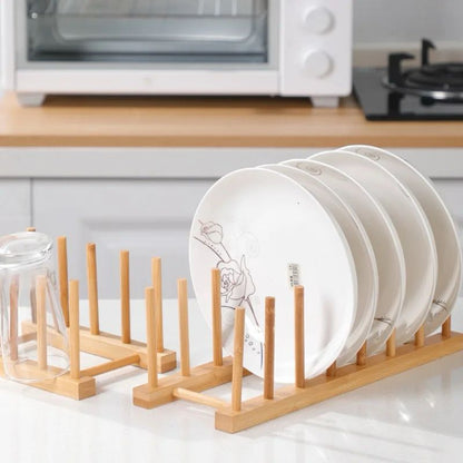 Bamboo plate /pot lids holder