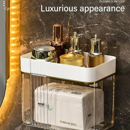 gold plated wall mounted tissue box