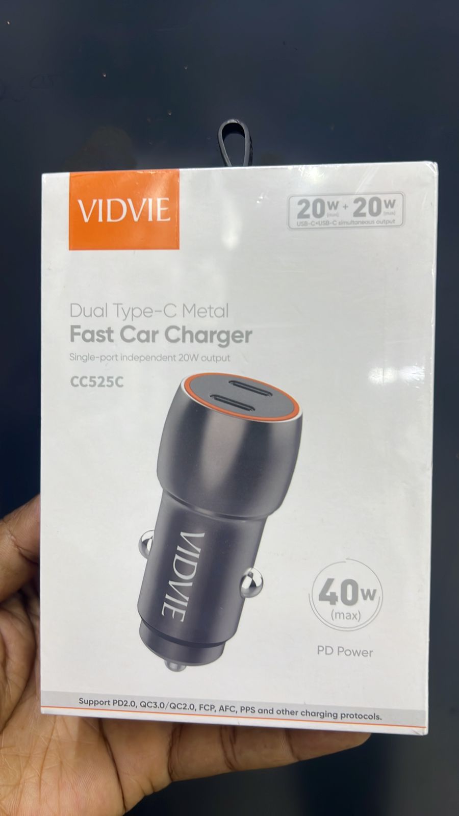 VIDVIE Dual Type-C 40W Metal Fast Car Charger – CC525C