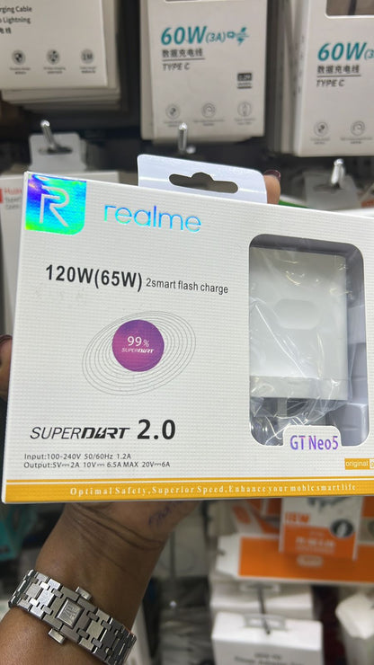 Realme SuperDart 2.0 120W (65W) Fast Charger – GT Neo5 Compatible