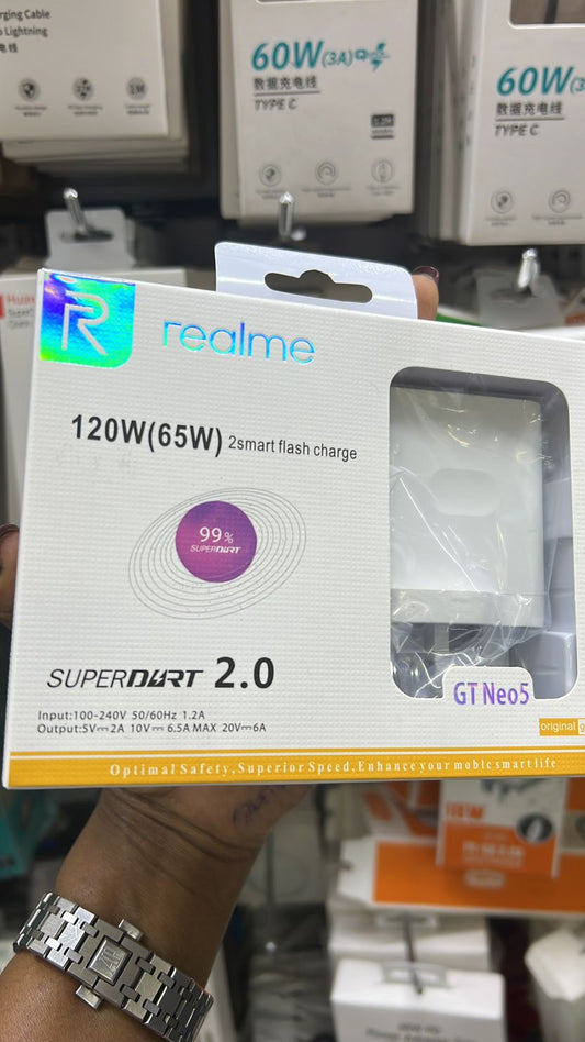 Realme SuperDart 2.0 120W (65W) Fast Charger – GT Neo5 Compatible