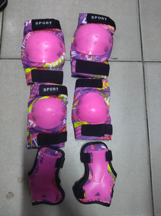 Heavy Duty Protective Guards – Knee, Elbow & Wrist Pads Set (Blue / Pink)