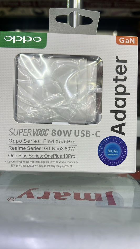 Oppo SuperVOOC 80W USB-C GaN Fast Charger – Compatible with Oppo, Realme & OnePlus Devices