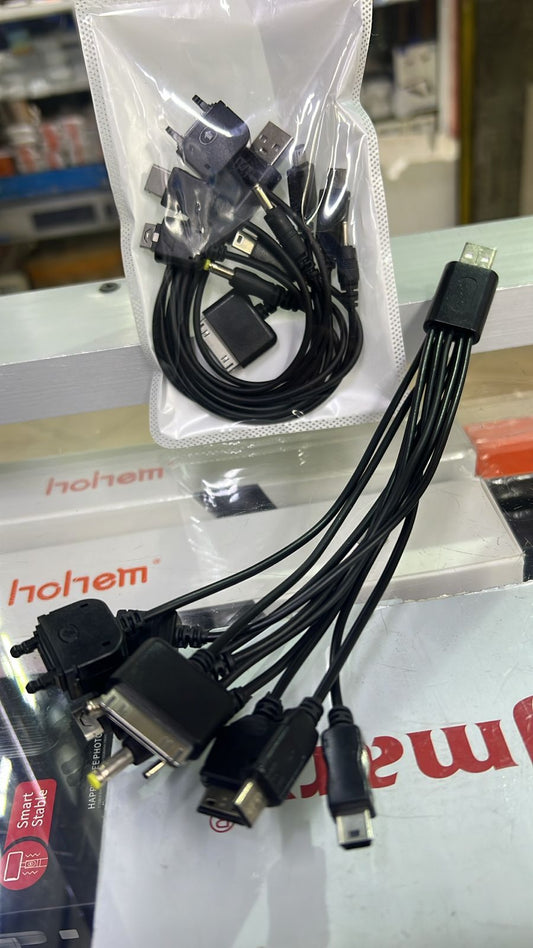 10-in-1 Universal Multi USB Charging Cable – All-in-One Charger for Phones, Cameras & Bluetooth Devices
