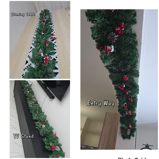 2.7m Pre-Decorated Christmas Garland