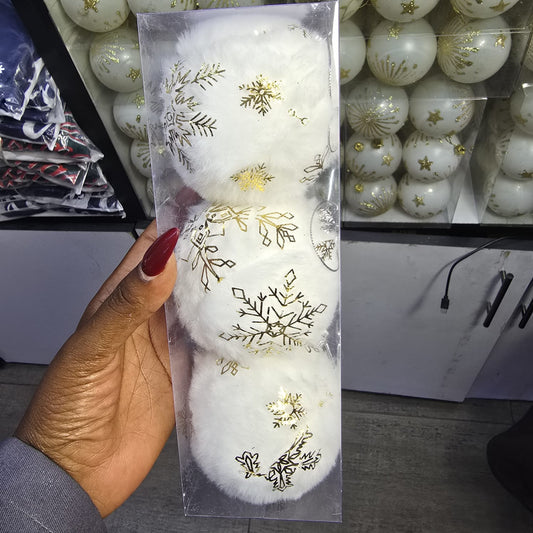 Fluffy 3pc Christmas Ball Set