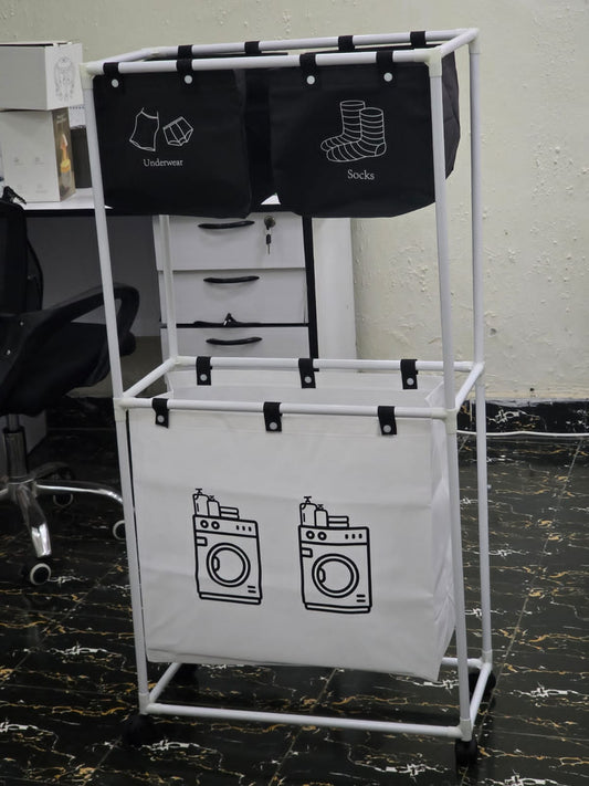 Foldable Laundry Basket with Wheels