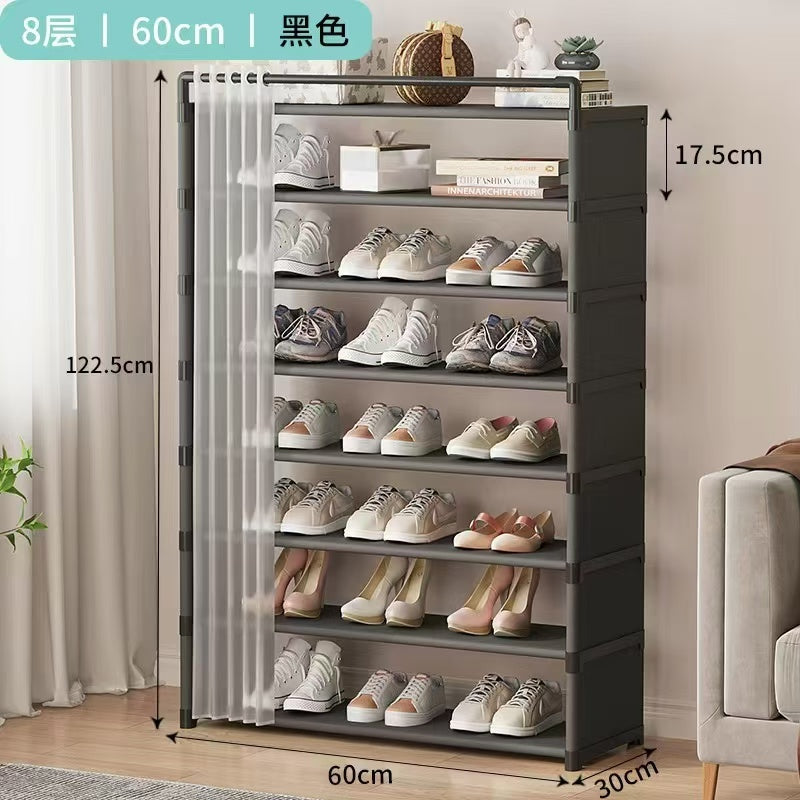 8-Layer Shoe Rack Organizer with Dustproof Cover