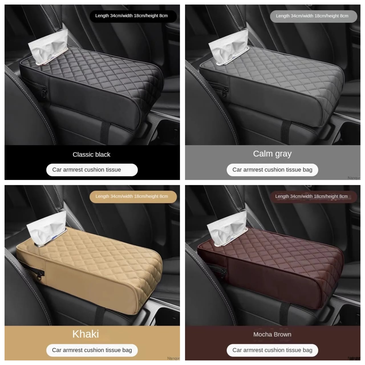 Universal Car Armrest with Tissue Storage