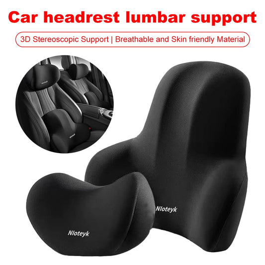 2-Piece Car Headrest and Lumbar Support Set