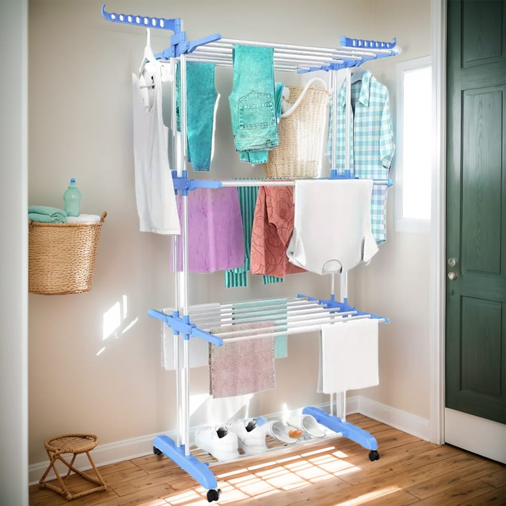 Detachable 3-Layer Cloth Hanger Rack Stand