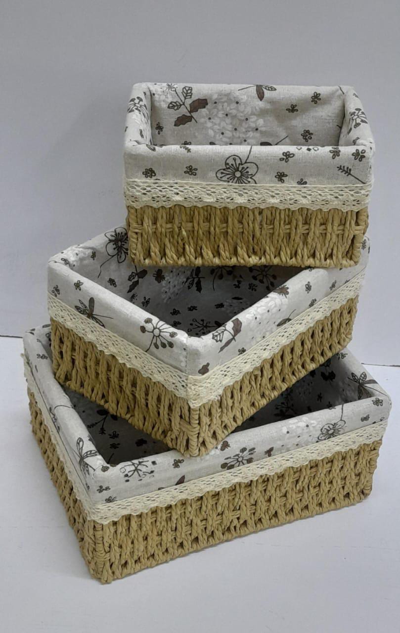 3-in-1 Handwoven Rattan Storage Baskets