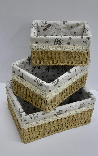3-in-1 Handwoven Rattan Storage Baskets