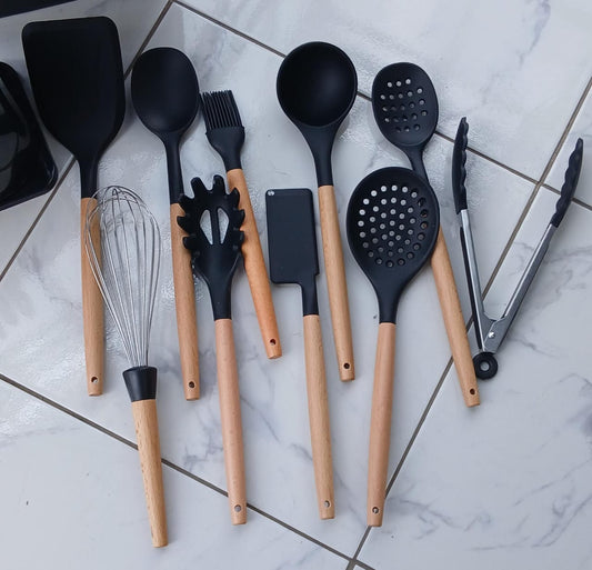 Premium Silicone Cooking Utensils Set with Knives