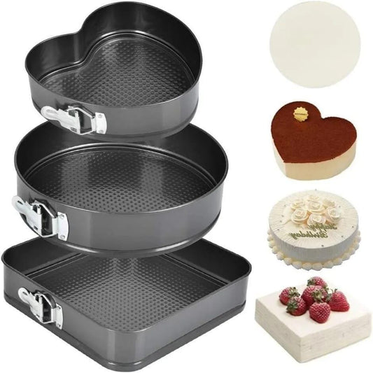 3pcs Non-Stick Cake Mould Set – Round Baking Tins