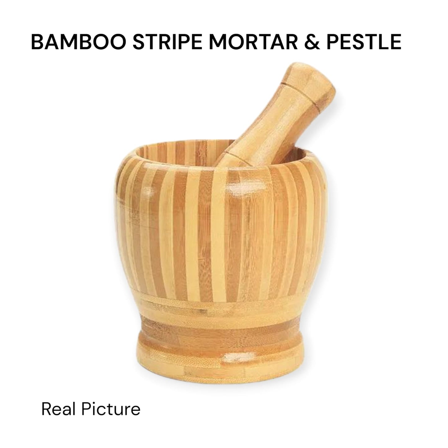 Bamboo Stripe Mortar & Pestle