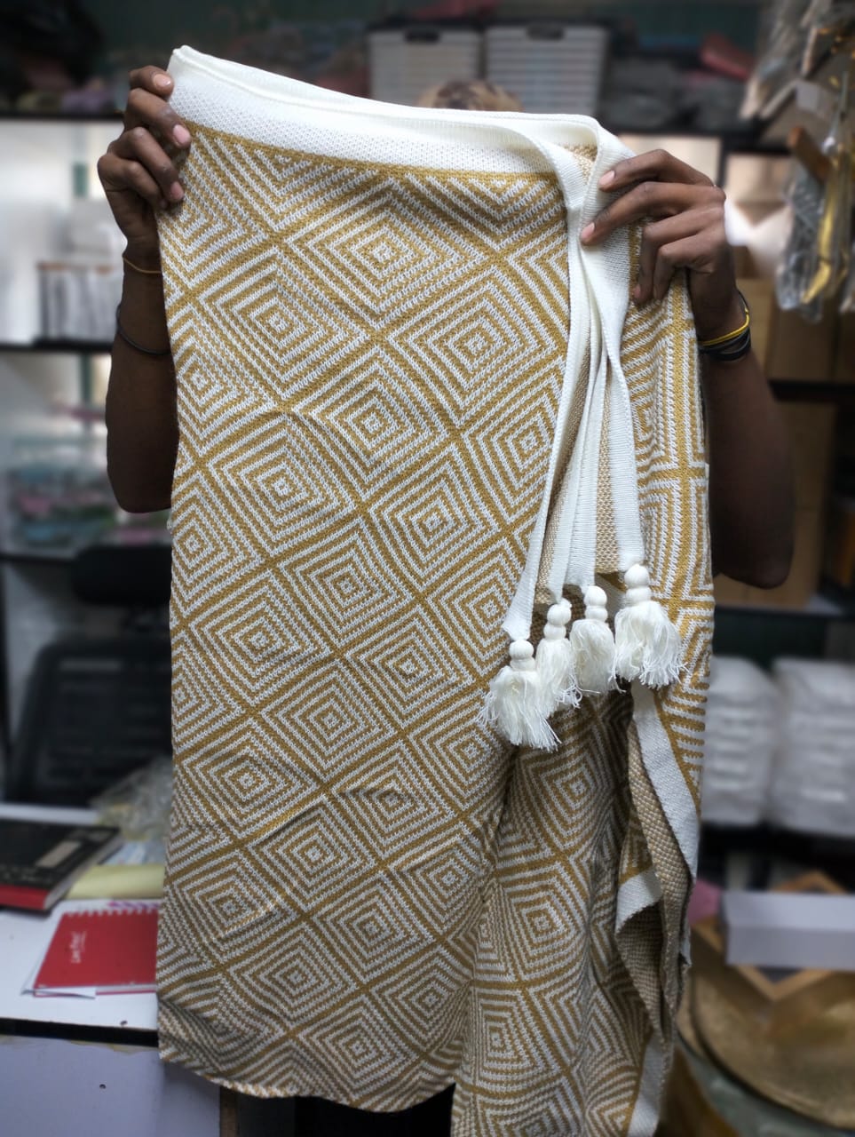 Bohemian Knitted Throw Blanket