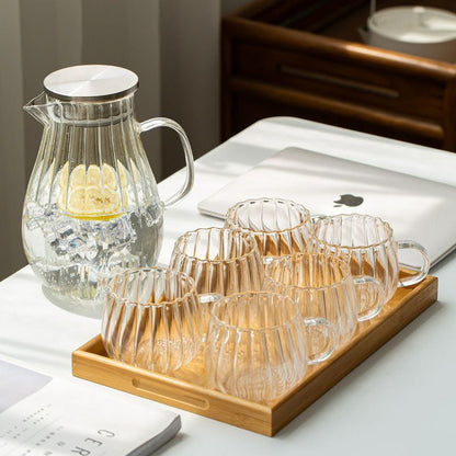 Stripped / pumpkin Transparent Teapot / Coffee /Juice/ Lemonade Jug Flower Tea Pot Hot/Cold Water Pitcher