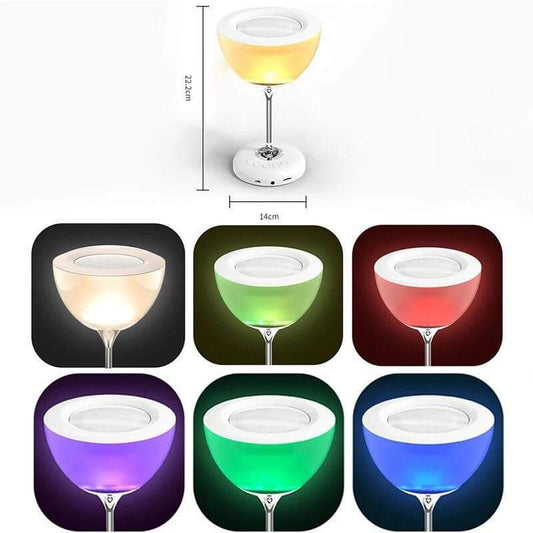Novel Wine Glass Bedside Lamp with 6-Color Ambient Lights