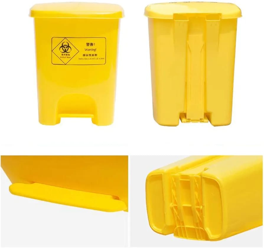 100-Litre Yellow Dustbin with Pedal
