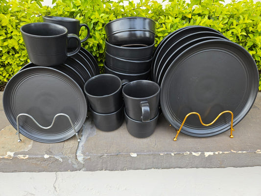 24-Piece Black Dinner Set