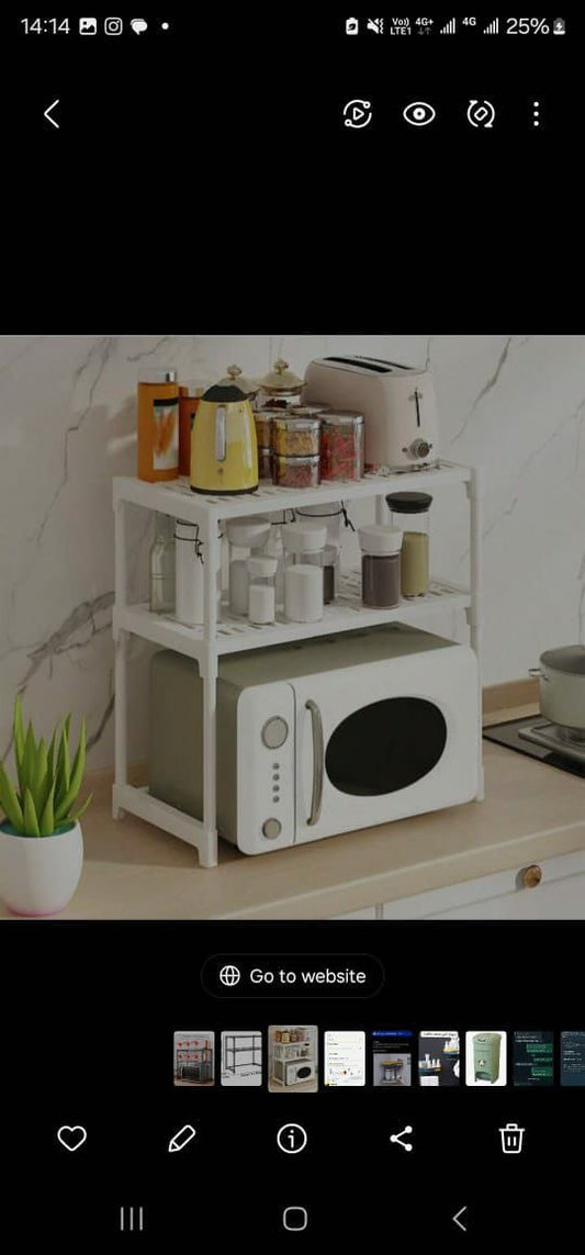2-Layer Microwave and Multipurpose Storage Rack